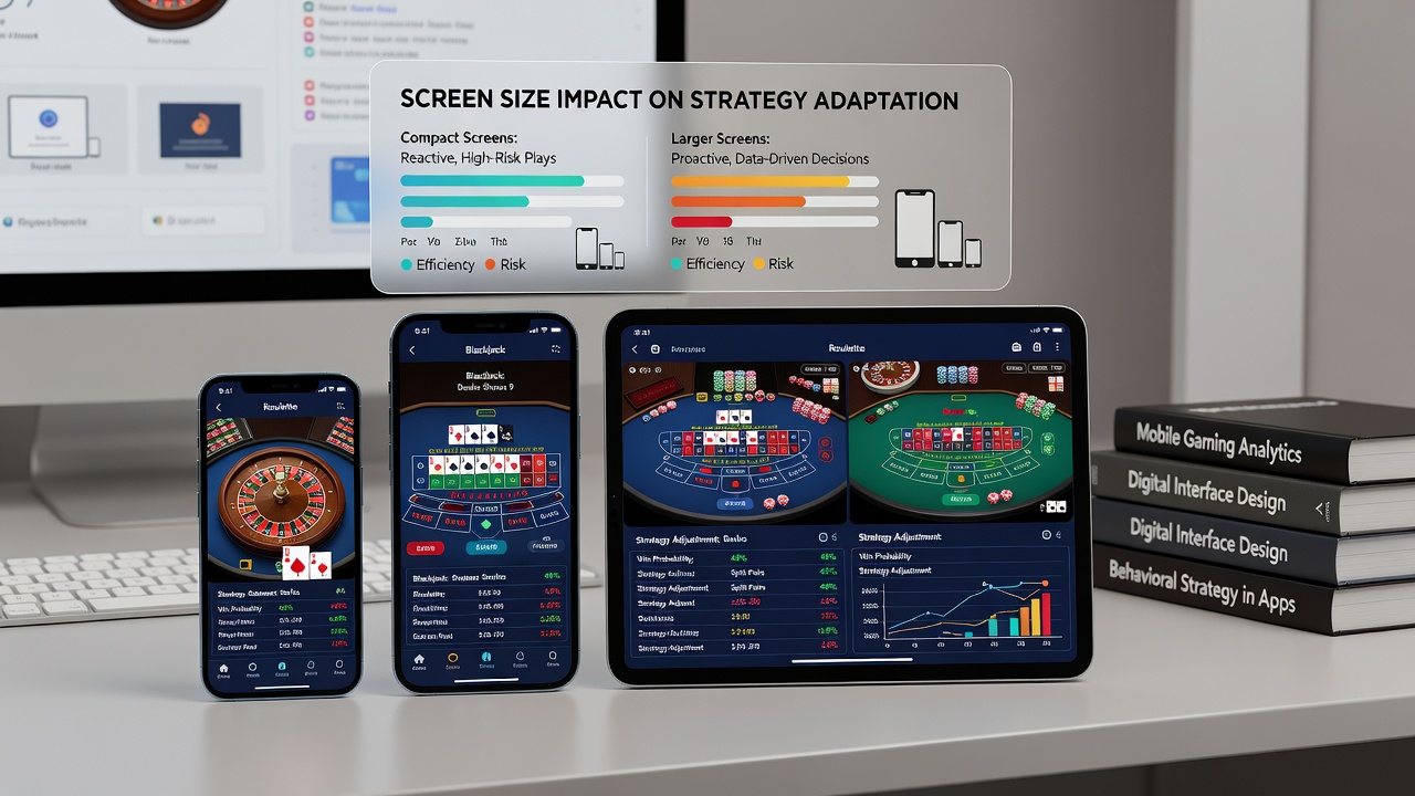 Mobile Blackjack-Oberfläche auf unterschiedlichen Bildschirmgrößen mit Fokus auf Strategie-Elemente